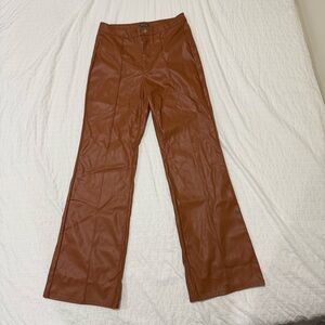 Wild Fable Brown Faux Leather Pants Size 6